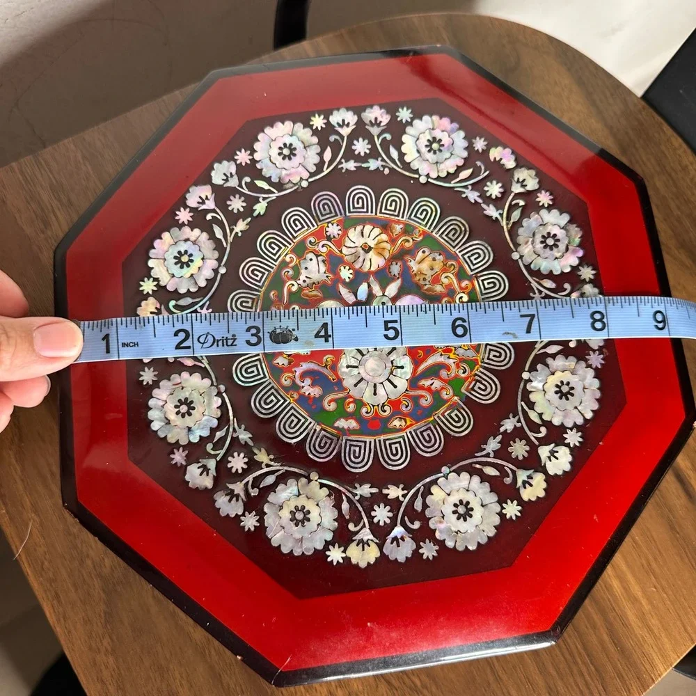 Vintage‎ Chinese Lacquer Inlaid Mother of Pearl 
